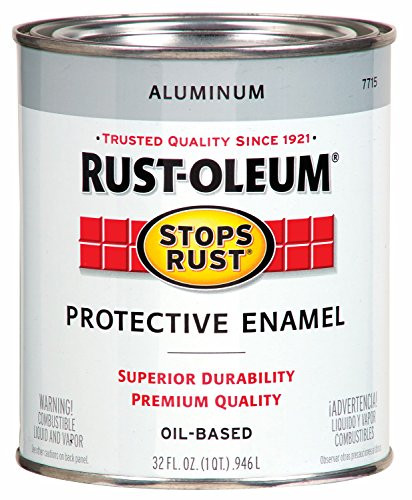 Rust-Oleum 7715502 Protective Enamel Paint Stops Rust, 32-Ounce, Metallic Aluminum