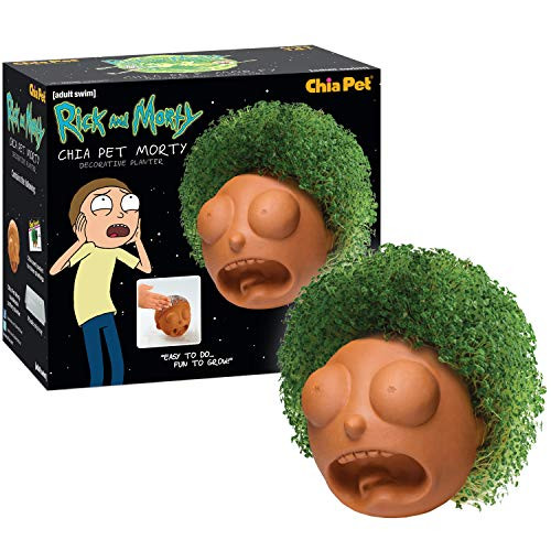 Chia Pet Morty with Seed Pack, Decorative Pottery Planter, Easy to Do and Fun to Grow, Novelty Gift, Perfect for Any Occasion