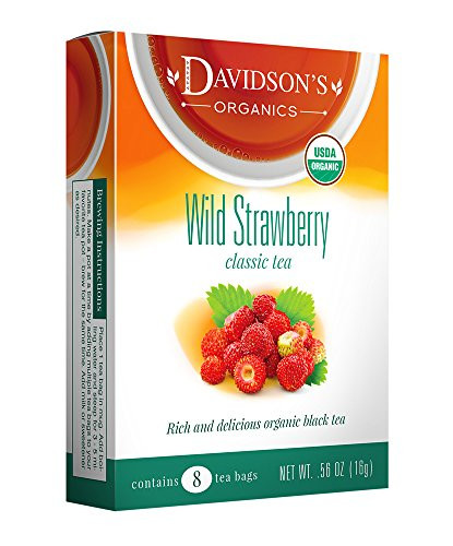 Davidson's Tea Wild Strawberry, 8-Count Tea Bags (Pack of 12)