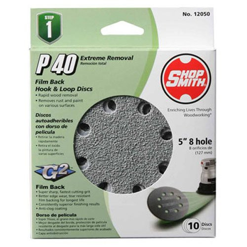 Shopsmith 12050 40 Grit Aluminum Oxide Sanding Discs (10 pack), 5'