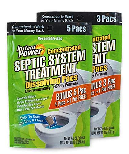 Instant Power Septic System Treatment Dissolving Pacs, 3 Pacs