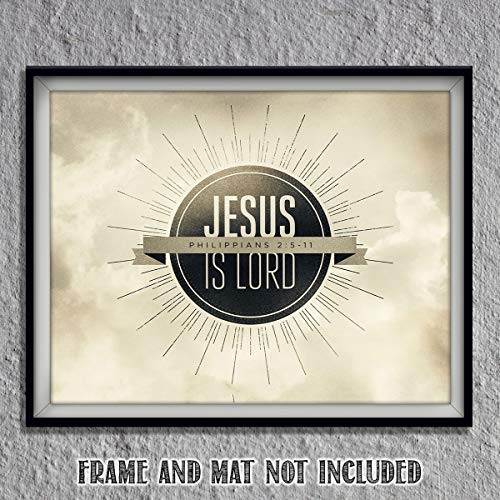 "Jesus Is Lord"- Philippians 2:5- Bible Verse Wall Art- 8x10"- Modern Scripture Wall Print- Ready to Frame. Home Décor- Office Décor. Great Christian Gift & Reminder Verse To Praise.