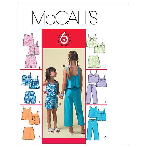 McCall's Patterns M4762 Children's/Girls' Tops, Skirts, Shorts and Capri Pants, Size CCE (3-4-5-6)