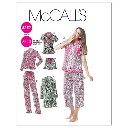 McCall's Patterns M6249 Misses' Tops, Nightshirt, Shorts, Capri Pants And Pants, Size AX5 (4-6-8-10-12)