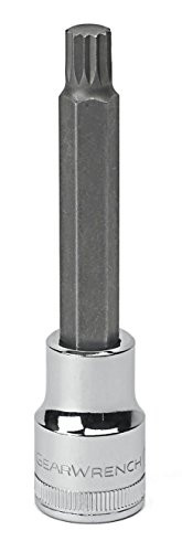 GEARWRENCH 80869 1/2" Drive Long Triple Square Bit Metric Socket 10mm, Black