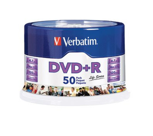 Verbatim Life Series DVD+R Spindle, Pack of 50 Verbatim Life Series DVD+R Spindle, Pack of 50
