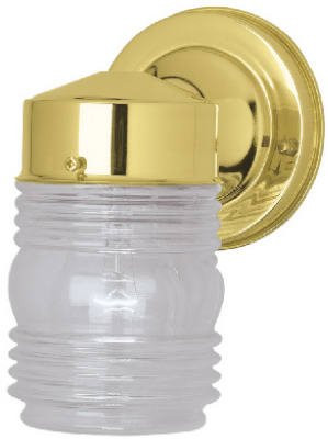 Westinghouse 6688400 Polished Brass One Light Exterior Jelly Jar Light