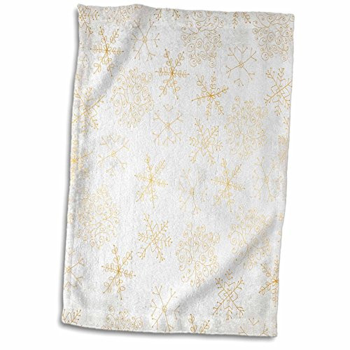 3D Rose Gold Effect Snowflakes On A Grunge White Background Pattern Hand Towel 15" x 22" 3D Rose Gold Effect Snowflakes On A Grunge White Background Pattern Hand Towel 15" x 22"