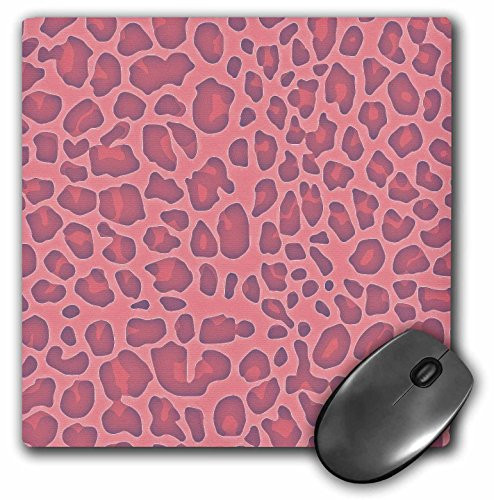 3dRose LLC 8 x 8 x 0.25 Inches Mouse Pad, Double Pink Leopard Print - Animals - Art (mp_53563_1)