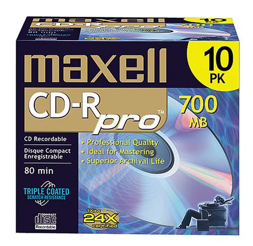 Maxell CDR Media 700MB 80min CD-rpro (10-Pack)