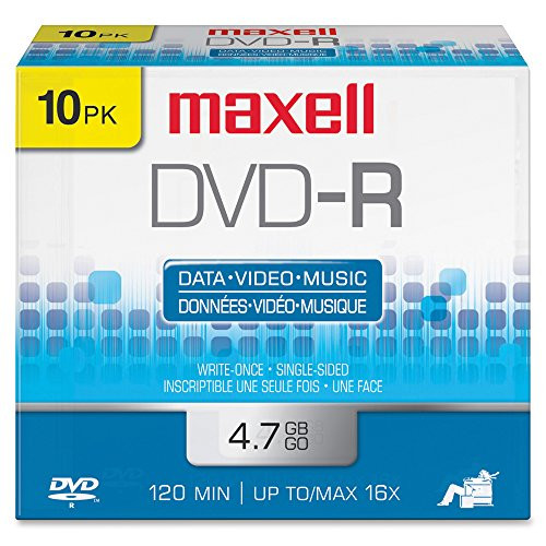 Maxell 16x DVD-R Media - 4.7GB - 10 Pack