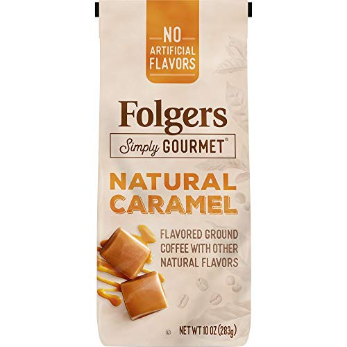 Folgers Simply Gourmet Flavored Ground Coffee with Other Natural Flavors, Caramel, 10 Ounce, Packaging May Vary Folgers Simply Gourmet Flavored Ground Coffee with Other Natural Flavors, Caramel, 10 Ounce, Packaging May Vary