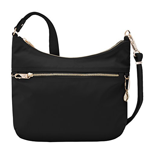 Travelon Women's Anti-Theft Tailored Hobo Travel Purse, Onyx, One Size