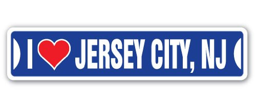 I Love Jersey City, New Jersey Street Sign nj City State us Wall Road décor Gift