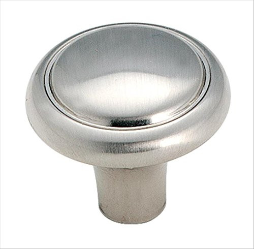 Amerock BP1308-G9 Brass & Sterling Traditional 1-1/8-Inch Diameter Knob, Sterling Nickel