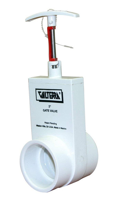 Valterra 2201X PVC Unibody Gate Valve, Silver, 2' Slip w/ Gate Keeper