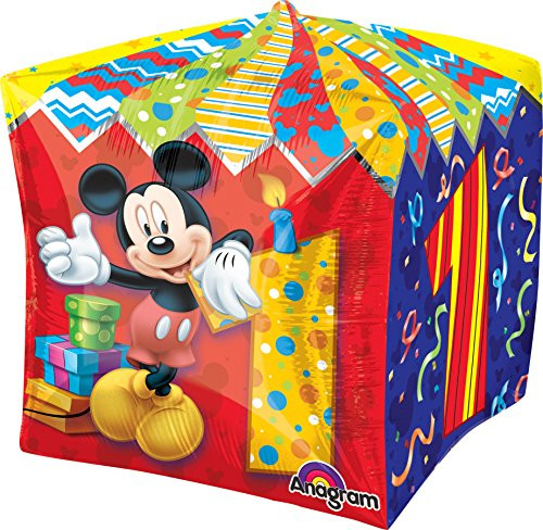 Anagram International Mickey Age 1 Cubez Balloon Pack, 15", Multicolor Anagram International Mickey Age 1 Cubez Balloon Pack, 15", Multicolor