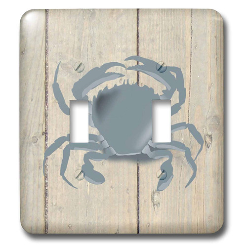 3D Rose lsp_233752_2 Image of Blue Crab on Weathered Planks Double Toggle Switch