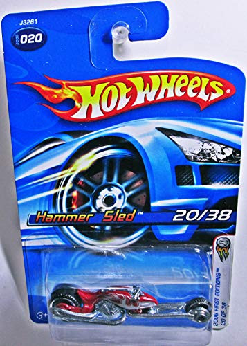 Hot Wheels Mattel 2006 First Editions 1:64 Scale Red Hammer Sled Die Cast Car #020