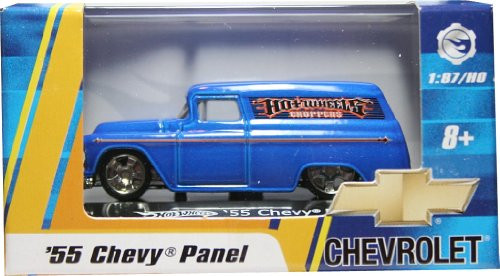 1:87 / HO SCALE '55 CHEVY PANEL (BLUE 'HOT WHEELS CHOPPERS') Hot Wheels Vehicle & Acrylic Display Case 1:87 / HO SCALE '55 CHEVY PANEL (BLUE 'HOT WHEELS CHOPPERS') Hot Wheels Vehicle & Acrylic Display Case