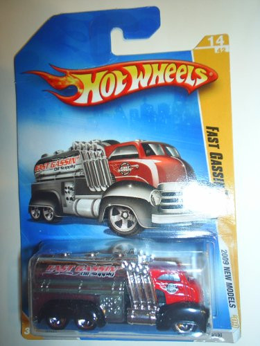 HOT WHEELS 2009 NEW MODELS RED CAB 14/42 FAST GASSIN OIL SUPPLY TRUCK 014/190