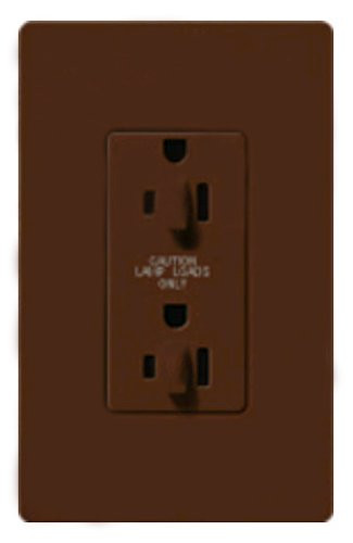 Lutron SCR-15-HDTR-SI Satin Colors 15-Amp Half Dimmable Tamper Resistant Receptacle, Sienna