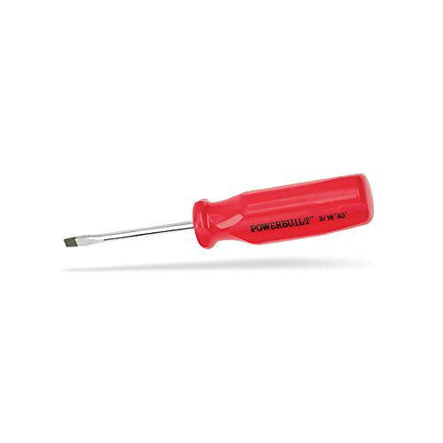 Powerbuilt 646009 Maxi-Grip Handle Slotted Screwdriver - 3/16" x 3"