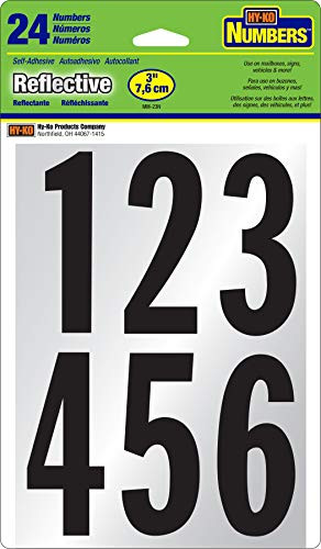 HY-KO Products MM-23N Number, 3In, Reflective