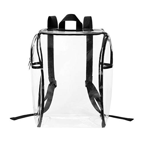 Lewis N. Clark Heavy Duty PVC Clear Backpack Stadium Approved See Through Transparent Bookbag for School, Travel, Concerts + Sporting Events