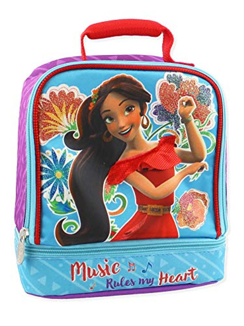 Princess Elena of Avalor Girl's Dual Compartment Soft Insulated Lunch Box (One Size, Red/Blue)