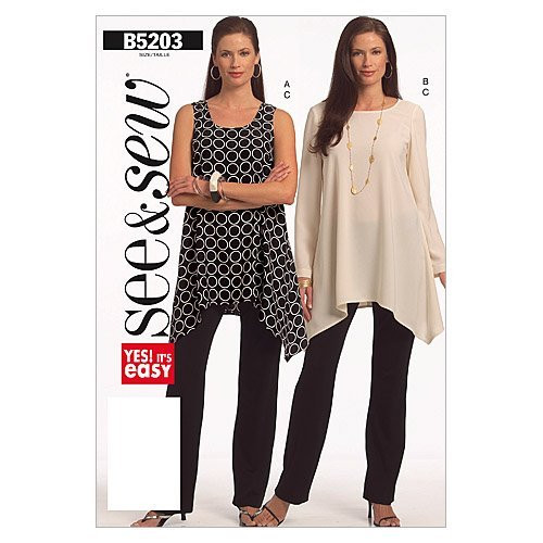 BUTTERICK PATTERNS B5203 Misses'/Misses' Petite Tunic and Pants, Size B (16-18-20-22)