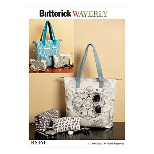 McCall Pattern Company B6361OSZ One Size Only Tote Bags and Cosmetic Pouches,