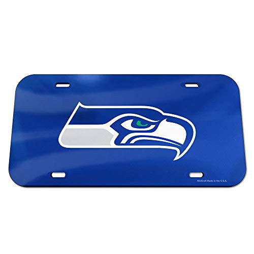 WinCraft NFL Seattle Seahawks Crystal Mirror Logo License Plate, Team Color, One Size WinCraft NFL Seattle Seahawks Crystal Mirror Logo License Plate, Team Color, One Size