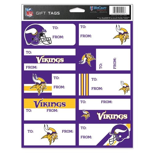 WinCraft NFL Minnesota Vikings Gift Tags, Team Color, One Size