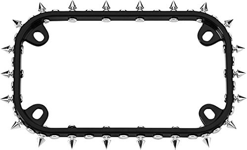 Cruiser Accessories 1 77015 MC Spikes Motorcycle License Plate Frame, Black/Chrome