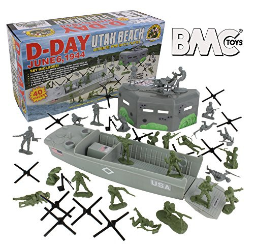 BMC WW2 D-Day Plastic Army Men - Utah Beach 40pc Soldier Figures Playset BMC WW2 D-Day Plastic Army Men - Utah Beach 40pc Soldier Figures Playset