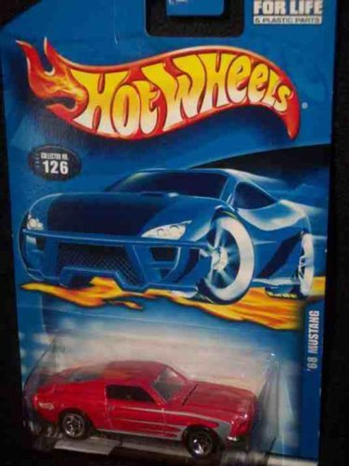 #2001-126 1968 Mustang Dark Grey In Tampo Collectible Collector Car Mattel Hot Wheels 1:64 Scale #2001-126 1968 Mustang Dark Grey In Tampo Collectible Collector Car Mattel Hot Wheels 1:64 Scale