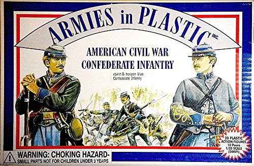 American Civil War Confederate Infantry (20) 1-32 Armies in Plastic