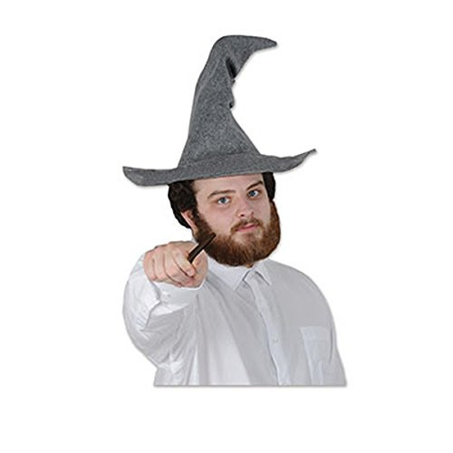 Beistle 60348 Felt Wizard hat, One Size Fits Most Most, Gray, 1 Piece Pack