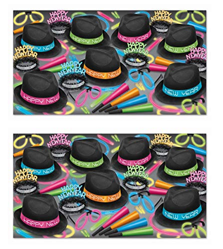 Beistle 88774-50 New Year Neon Glow Chairman Assortment (Pack of 2), Multicolored