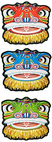Beistle 57500 3-Pack Dragon Cutouts, 16-Inch