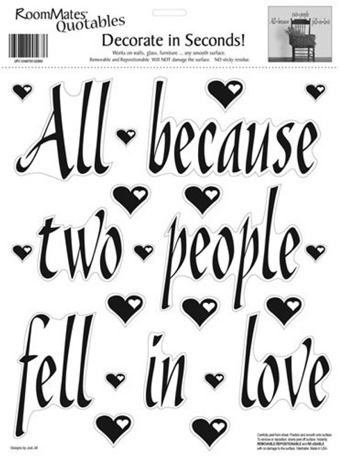 RoomMates All Because Two People Fell In Love Peel and Stick Wall Decal Quote