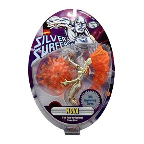 Marvel Nova Action Figure with Fully-Articulated Flame Hair! - 1997 Collector's Edition The Silver Surfer 30th Anniversary Series