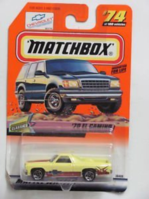 Matchbox Yellow 70 El Camino Diecast Vehicle