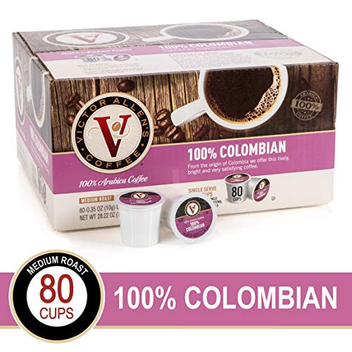 100% Colombian for K-Cup Keurig 2.0 Brewers, 80 Count, Victor Allens Coffee Medium Roast Single Serve Coffee Pods 100% Colombian for K-Cup Keurig 2.0 Brewers, 80 Count, Victor Allens Coffee Medium Roast Single Serve Coffee Pods