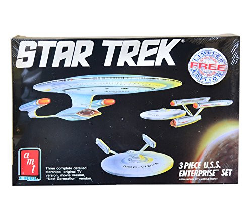 Star Trek 3 Piece U.S.S. Enterprise Set Model Kit Classic, Movie, and Next Generation Ships