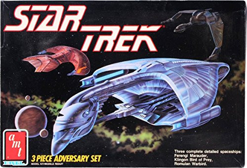 AMT/ERTL Star Trek 3 Piece Adversary Micro Ship Set Romulan Warbird, Ferengi Marauder, and Klingon Bird of Prey Model Kit
