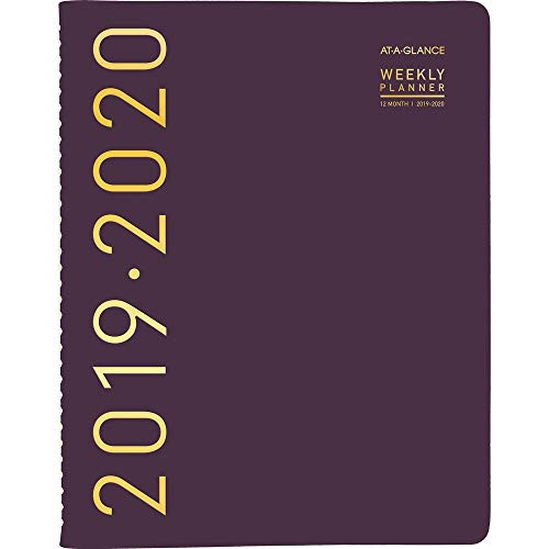 AT-A-GLANCE 2019-2020 Academic Year Weekly & Monthly Planner/Appointment Book, Large, 8-1/2" x 11", Contempo, Purple (70957X59)