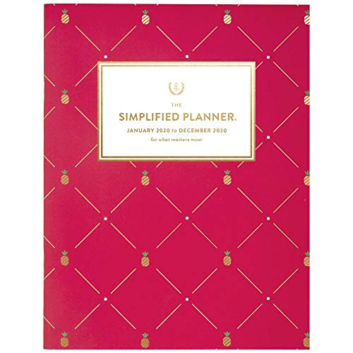 Simplified by Emily Ley 2020 Monthly Planner, 8-1/2" x 11", Large, Pink Pineapple (EL300-091)