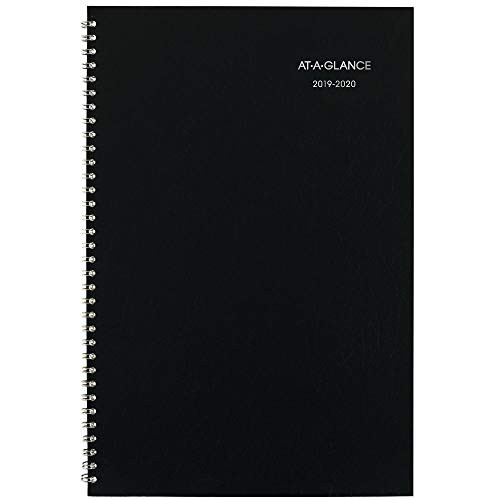 AT-A-GLANCE 2019-2020 Academic Year Monthly Planner, Large, 8" x 12", DayMinder, Black (AY200)